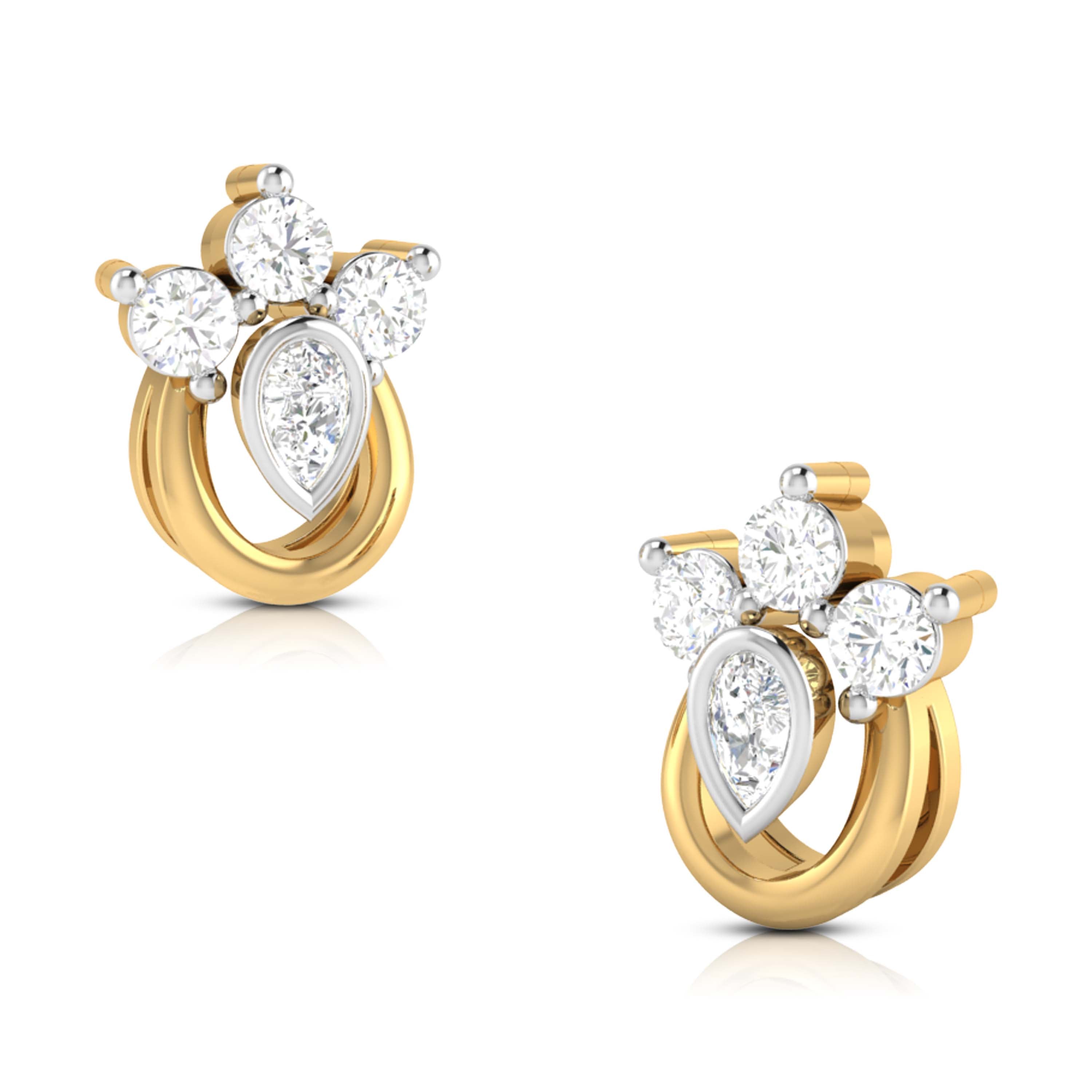 Magic Redefined Gold & Diamond Stud Earrings