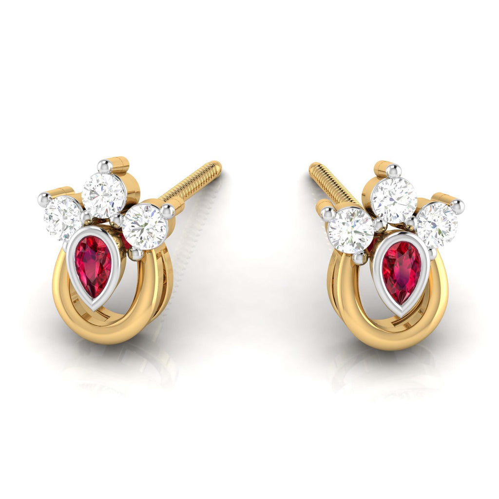 Magic Rediant Gold & Diamond Stud Earrings