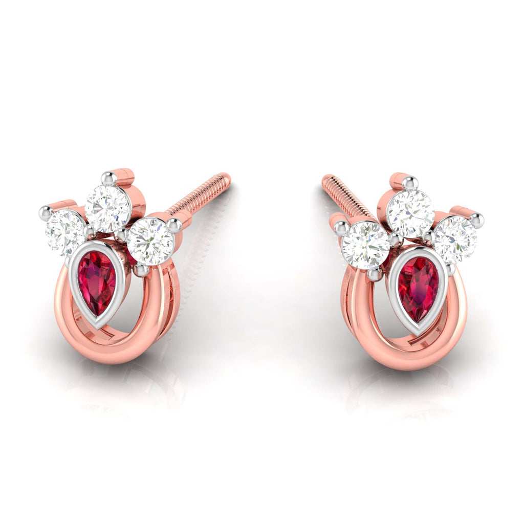 Magic Rediant Gold & Diamond Stud Earrings