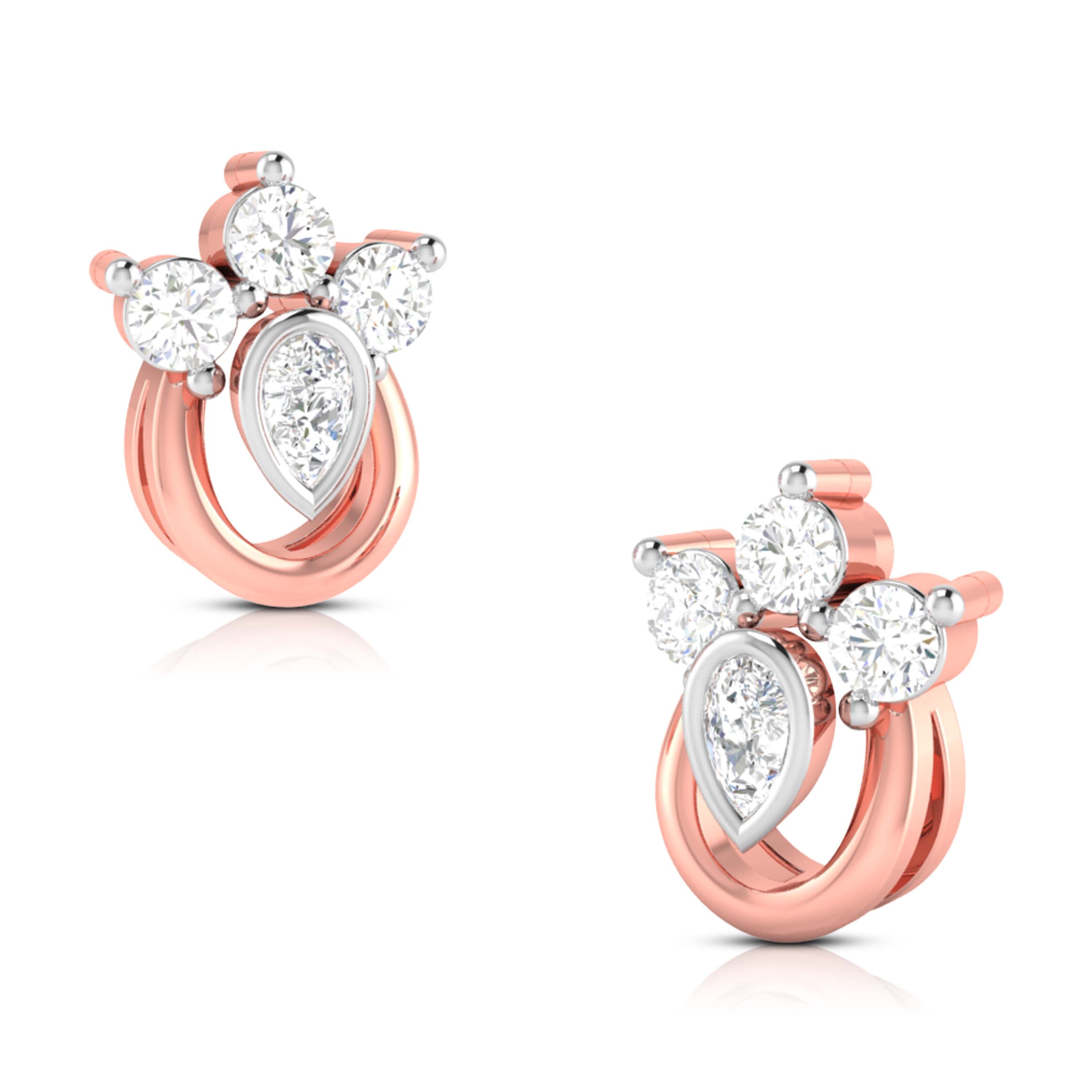 Magic Redefined Gold & Diamond Stud Earrings