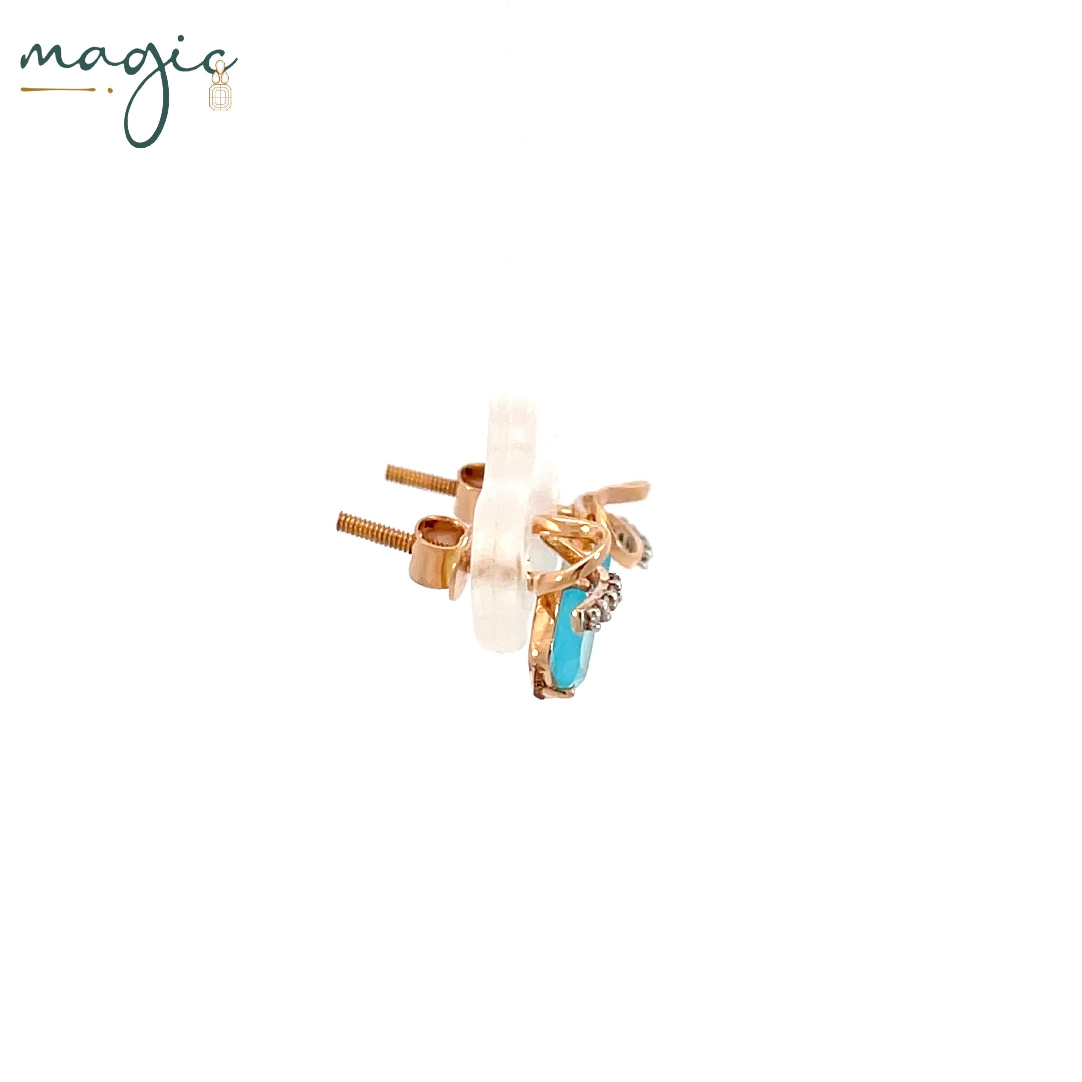 Horizon of Sky Blue Magic Spiral Earrings