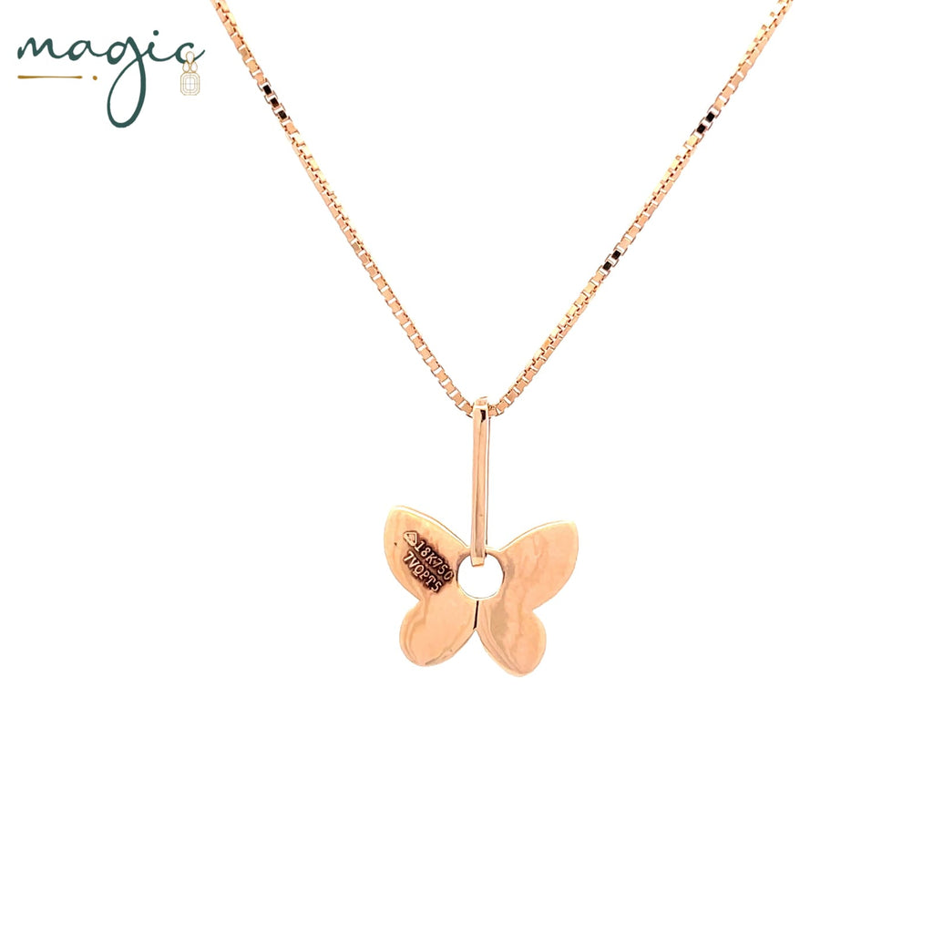 Pink butterfly necklace