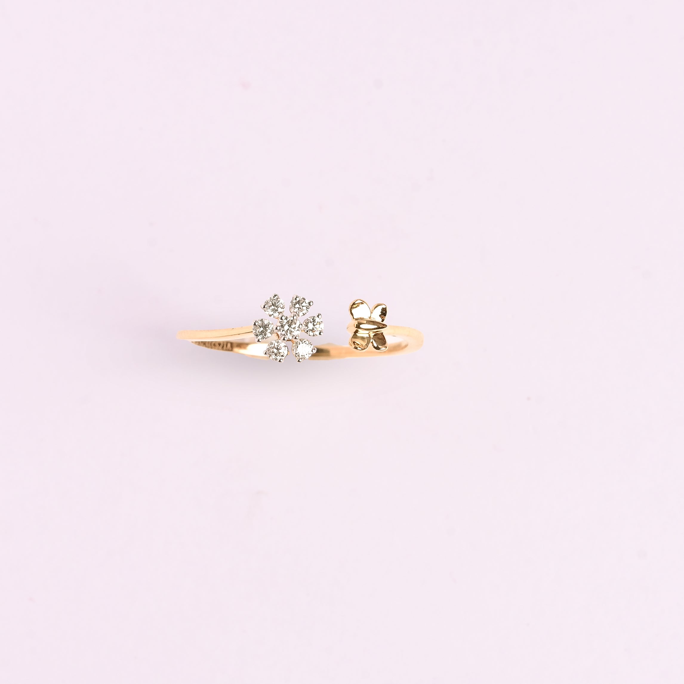 Magic Sparkling Daisy Butterfly Diamond Ring