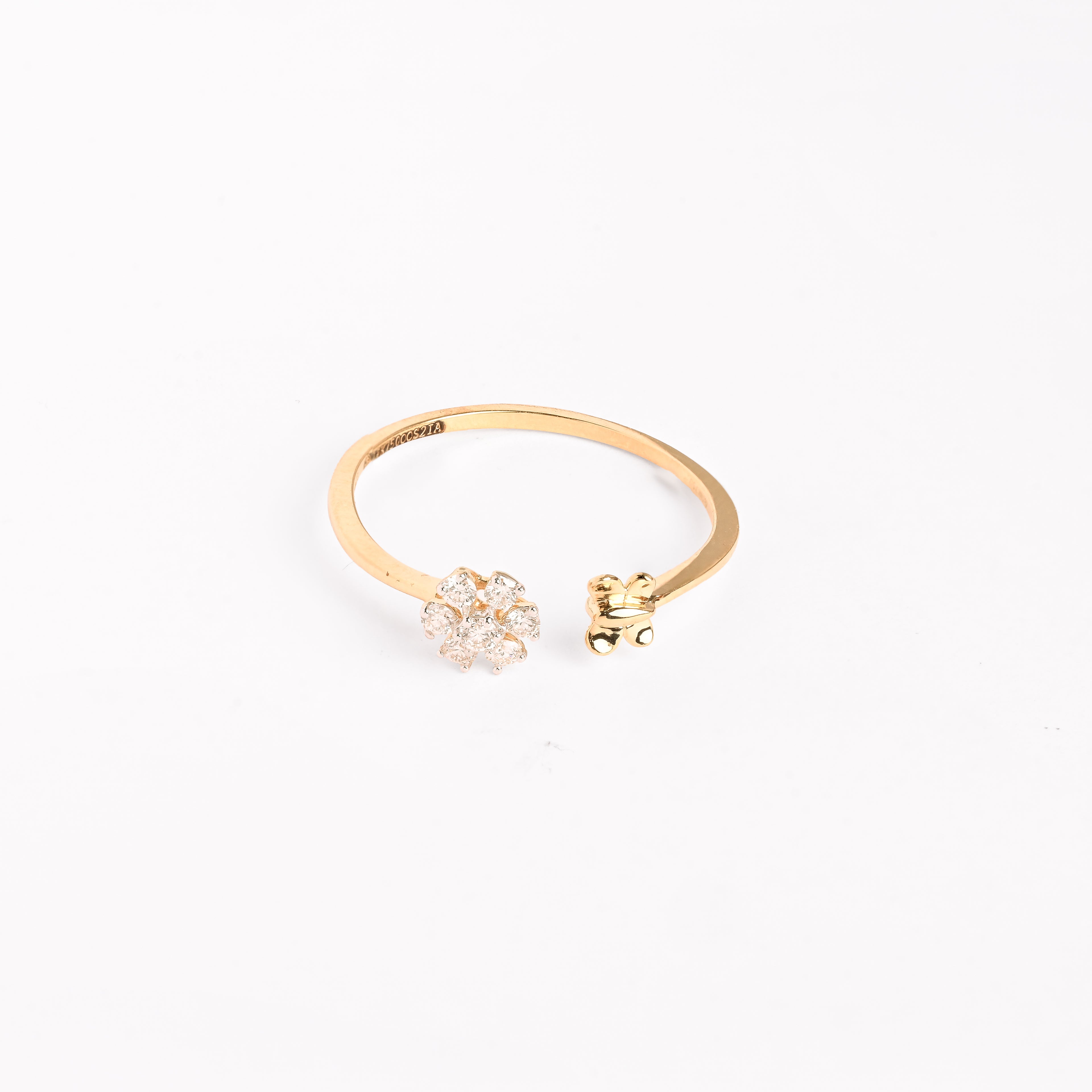 Magic Sparkling Daisy Butterfly Diamond Ring