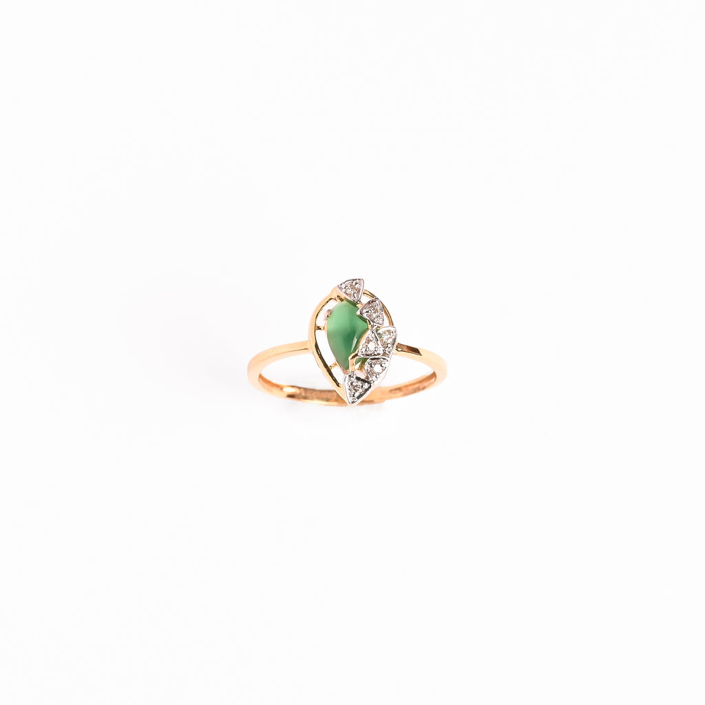 Magic Lovebits Green Emereled Diamond Ring