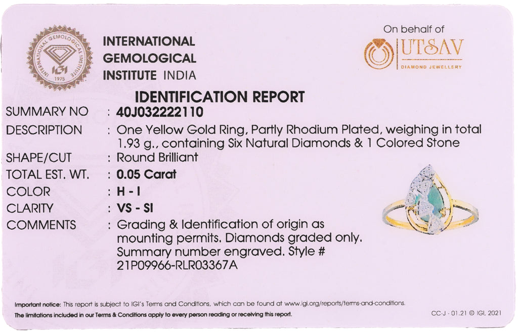 Magic Lovebits Green Emereled Diamond Ring