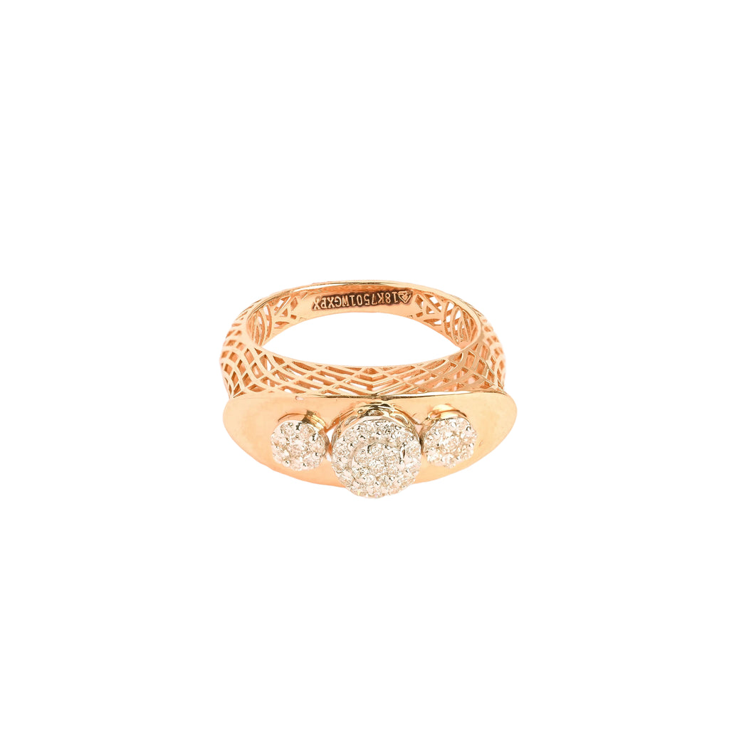 Magic Tri Flower Studded Diamond Ring