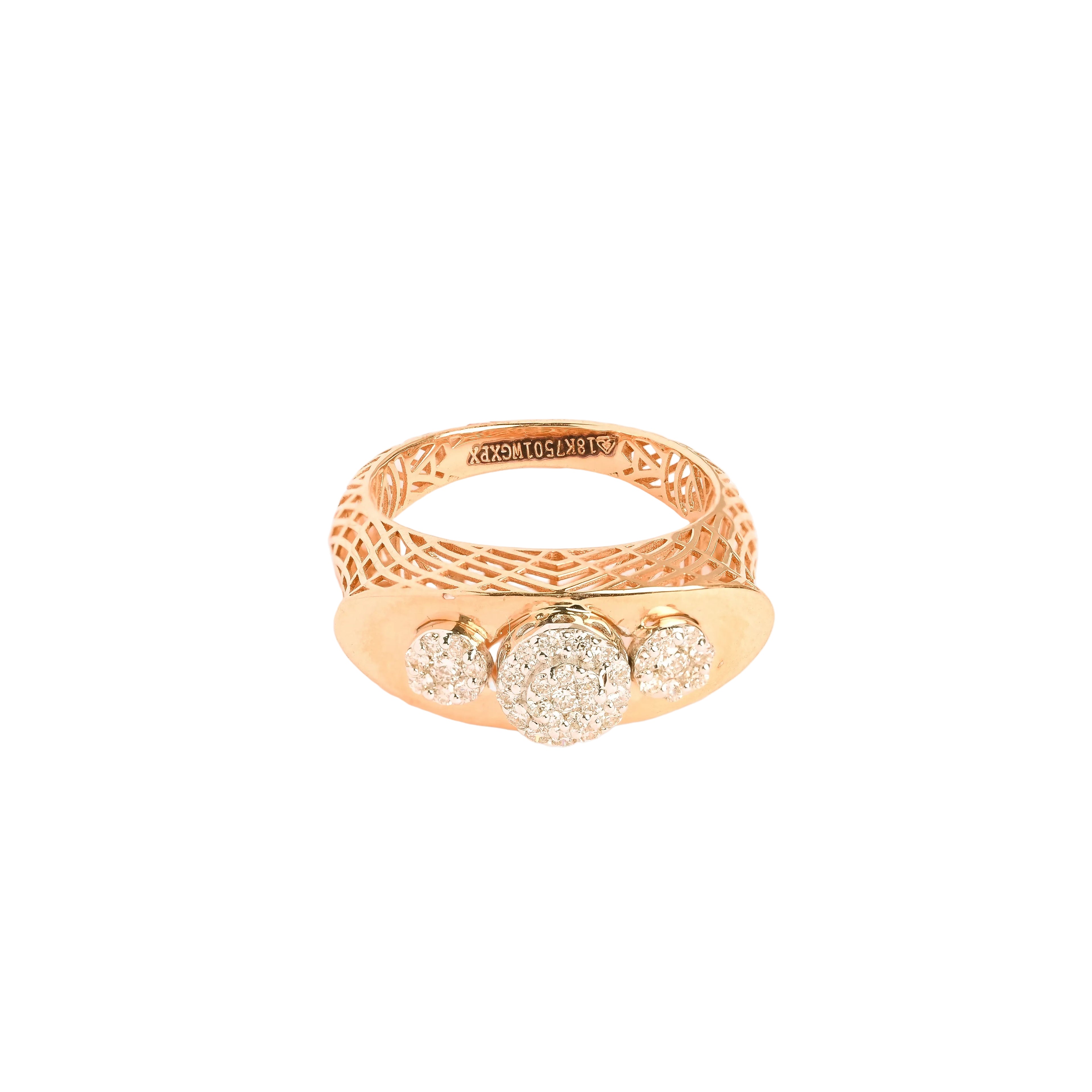 Magic Tri Flower Studded Diamond Ring