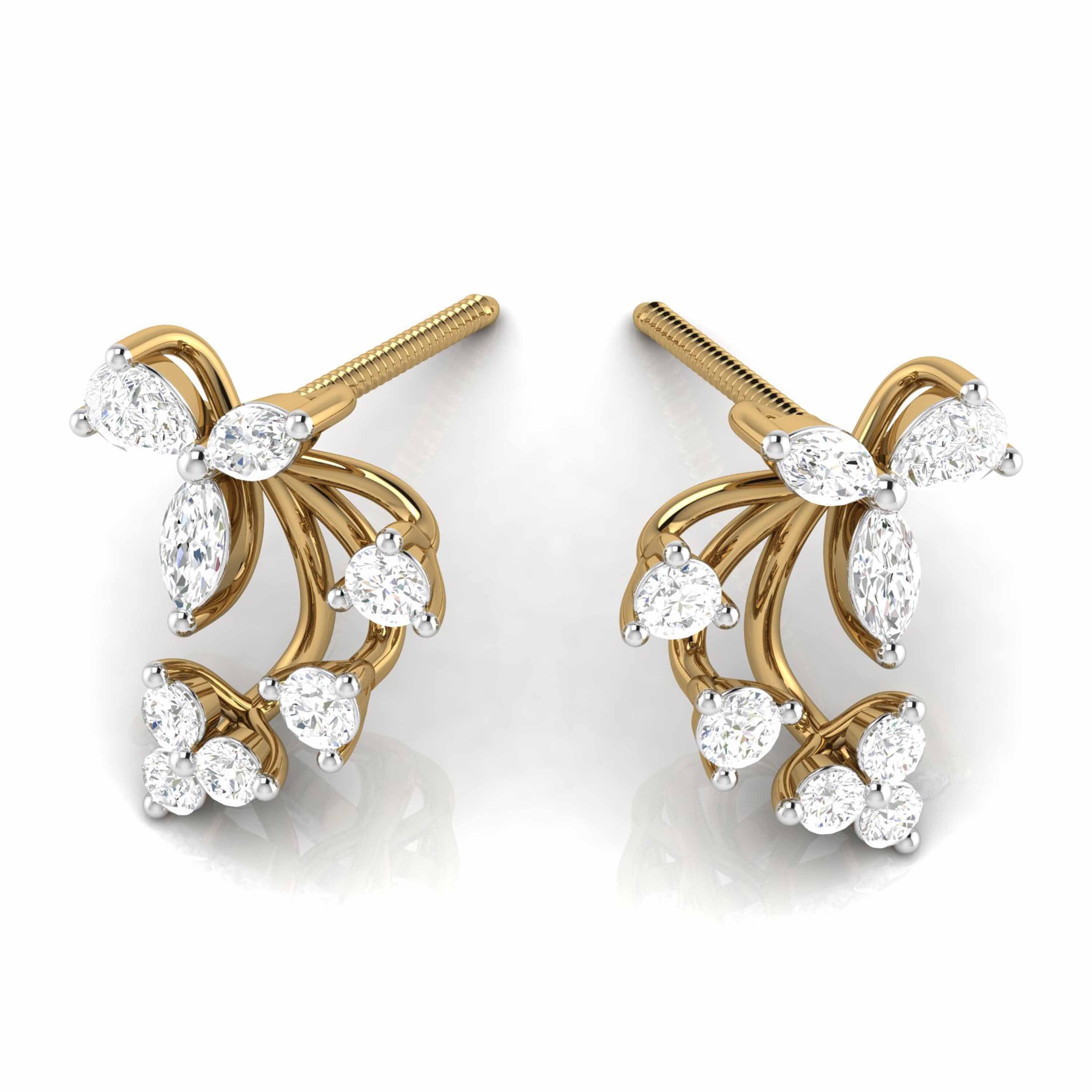 Magic Curve Brilliant Diamond Earrings