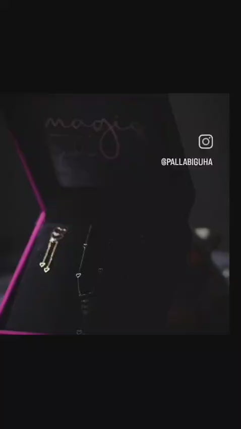 Magic Cascading Triflets of Sparked Heart Drop Earrings