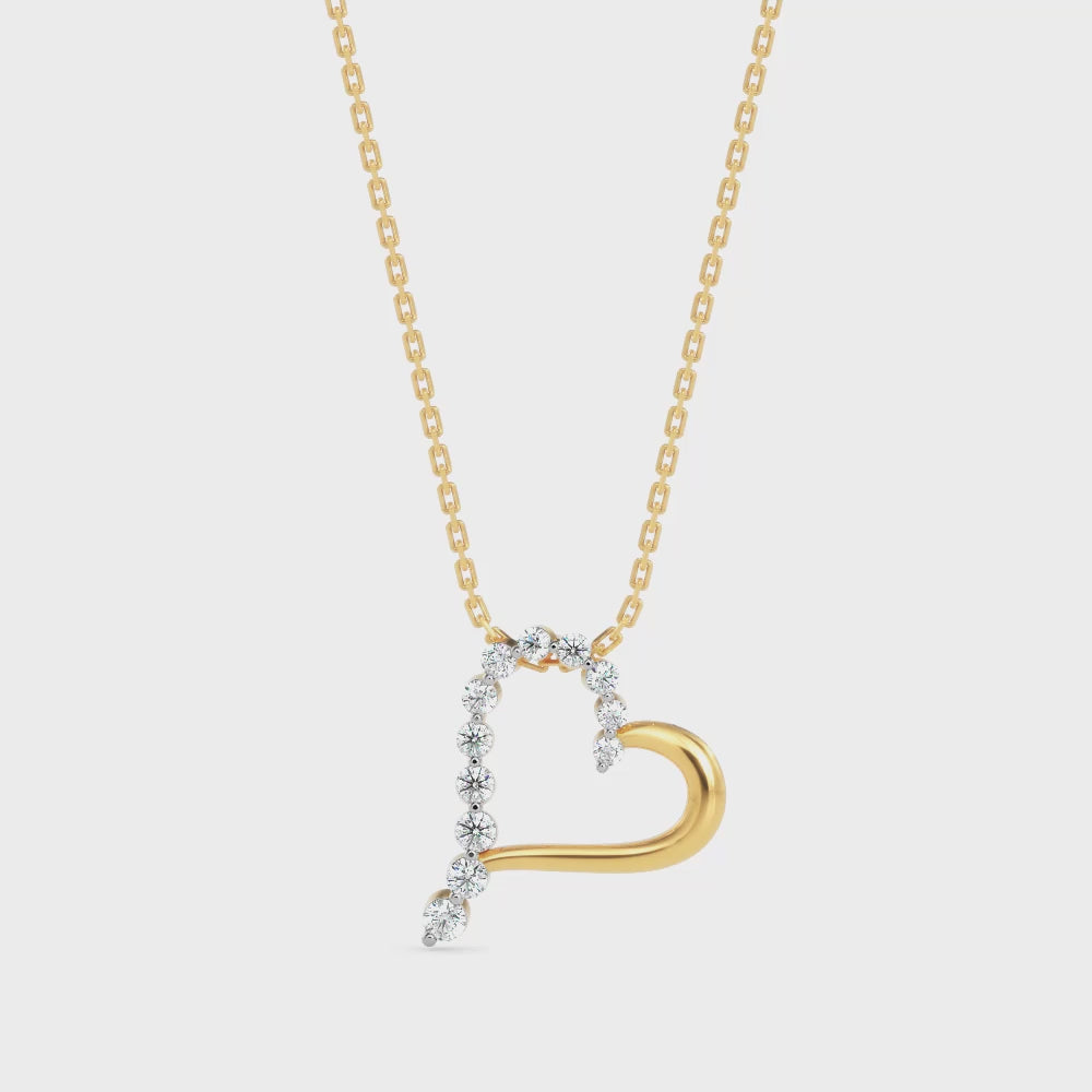 Magic Radiant Heart Gold & Diamond Pendant