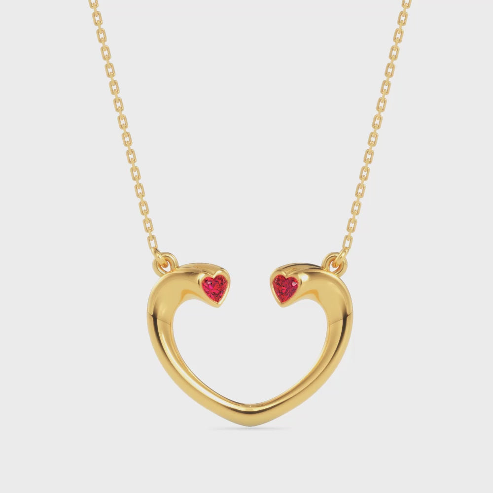 Magic Sparkle Heart Shaped Gold Pendant