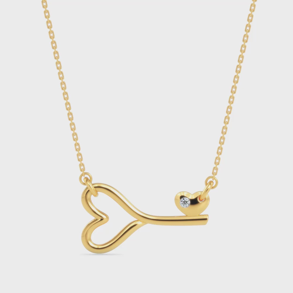 Magic Valentine Key for Eternal Love Gold & Diamond Pendant