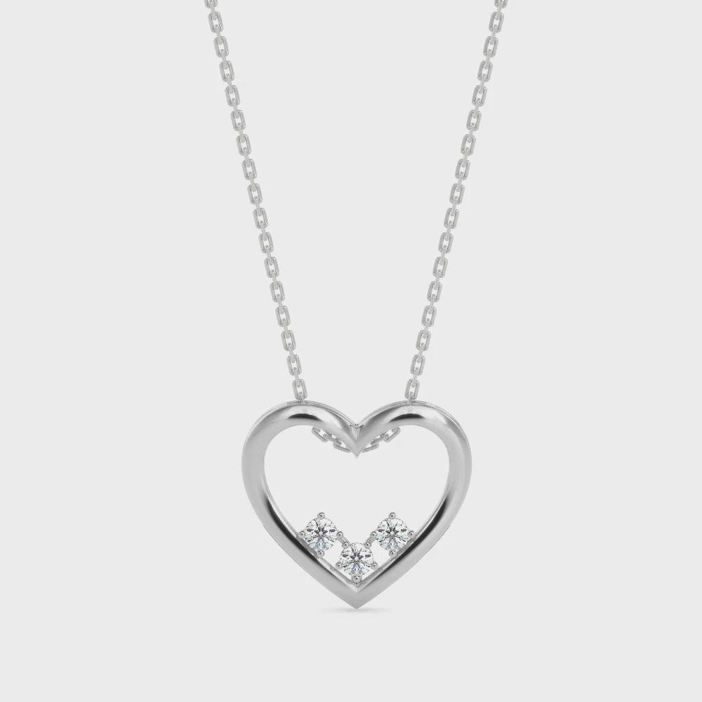 Magic Love Glow: Pure Heart Pendant In Gold & Diamond