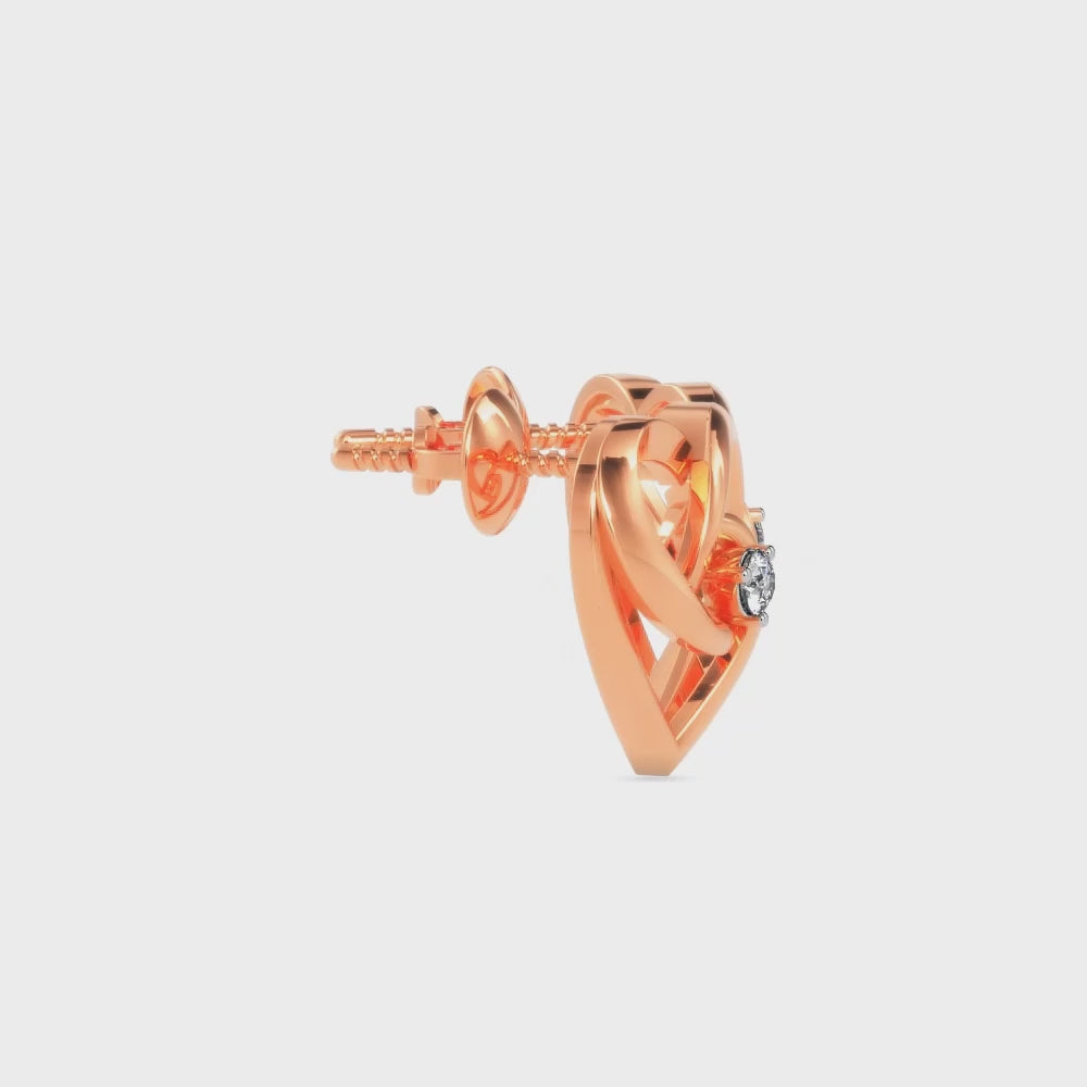 Magic Gold & Diamond Heart Earrings