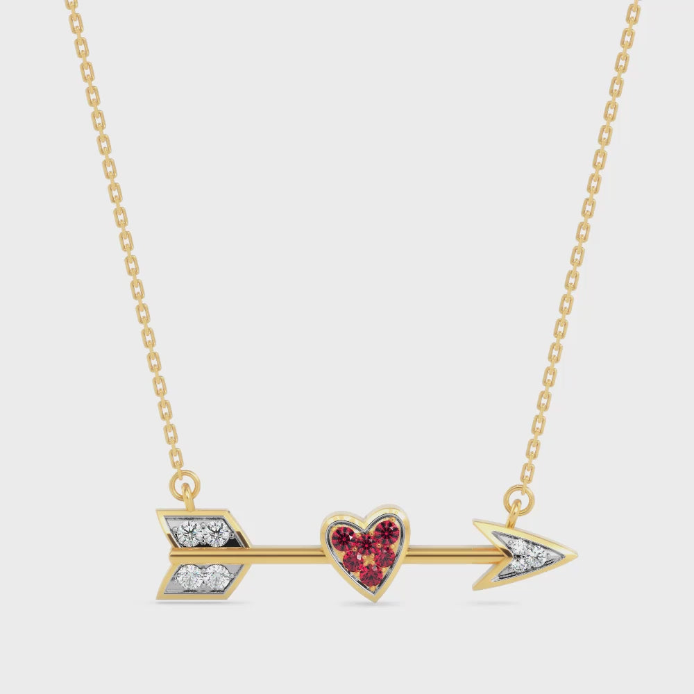Magic Arrow of Eternal Love Gold & Diamond Pendant