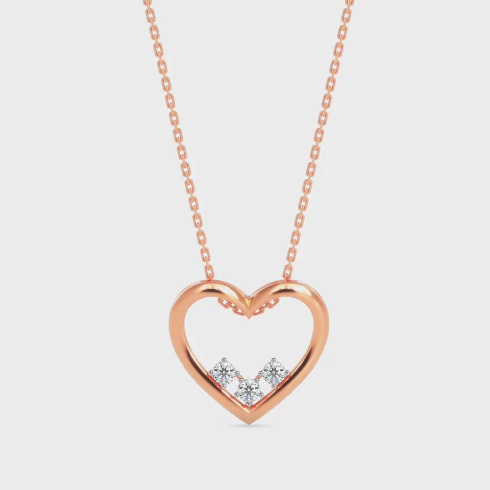 Magic Love Glow: Pure Heart Pendant In Gold & Diamond