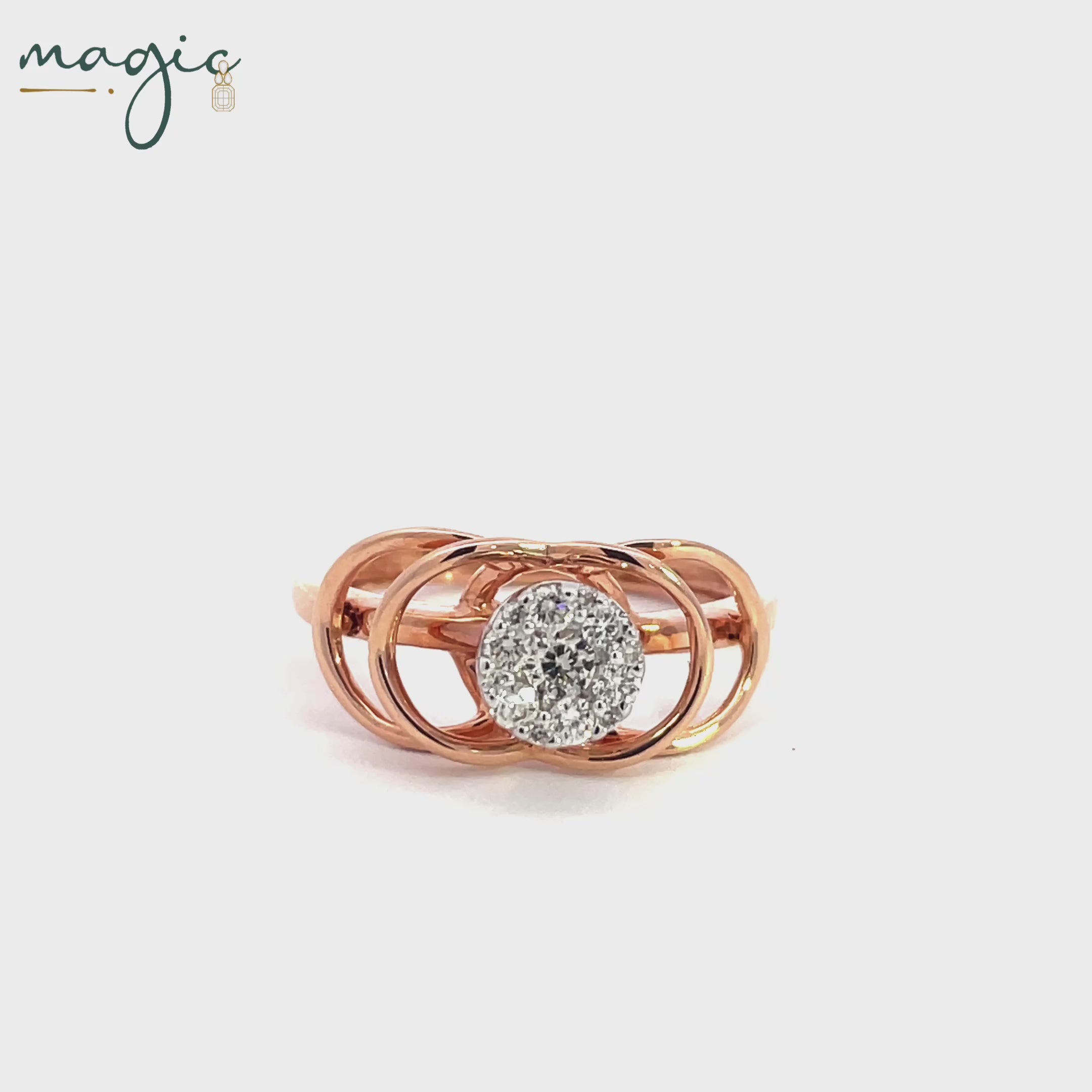 Magic Interwinning Glorious Flower  Diamond Ring