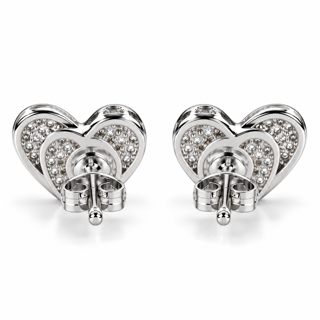 Midnight heart studs