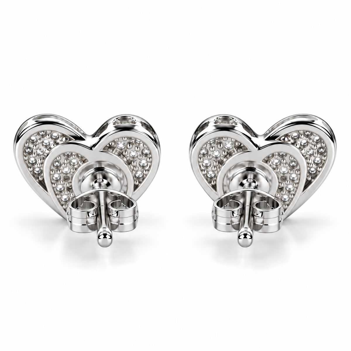 Midnight heart studs