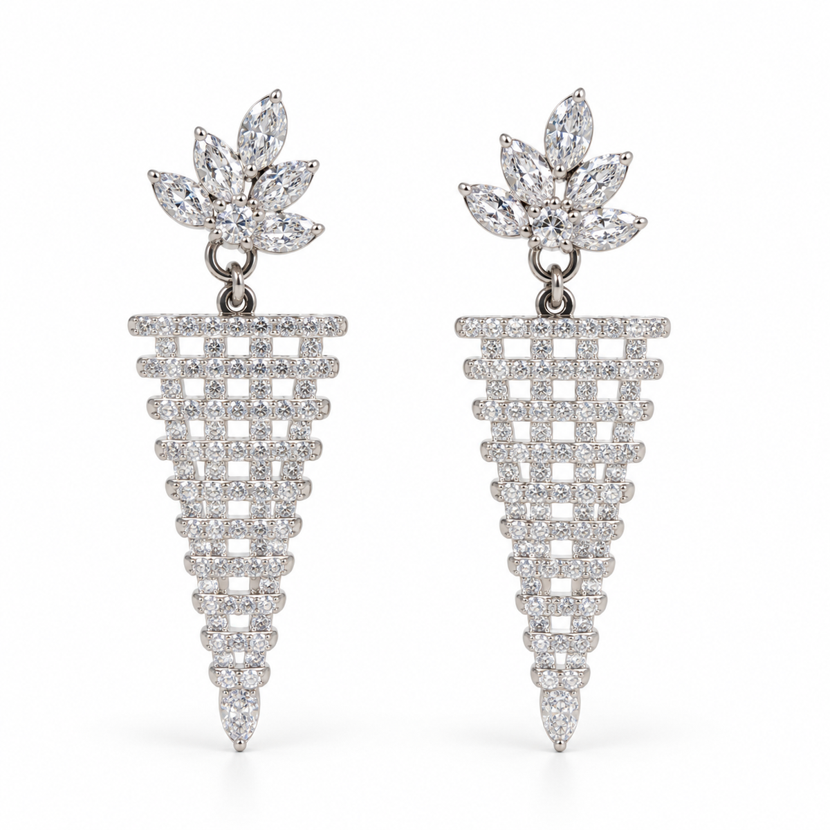 Celestial Cascade Silver Drop Earrings