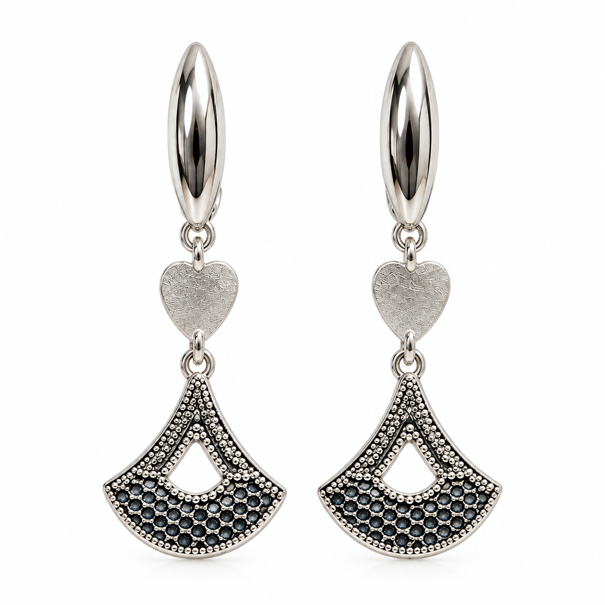 Midnight Charm 925 Sterling Silver Drop Earrings