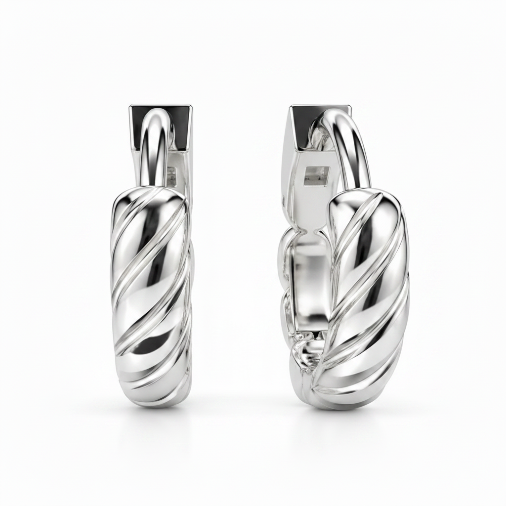 Twist hoop earrings