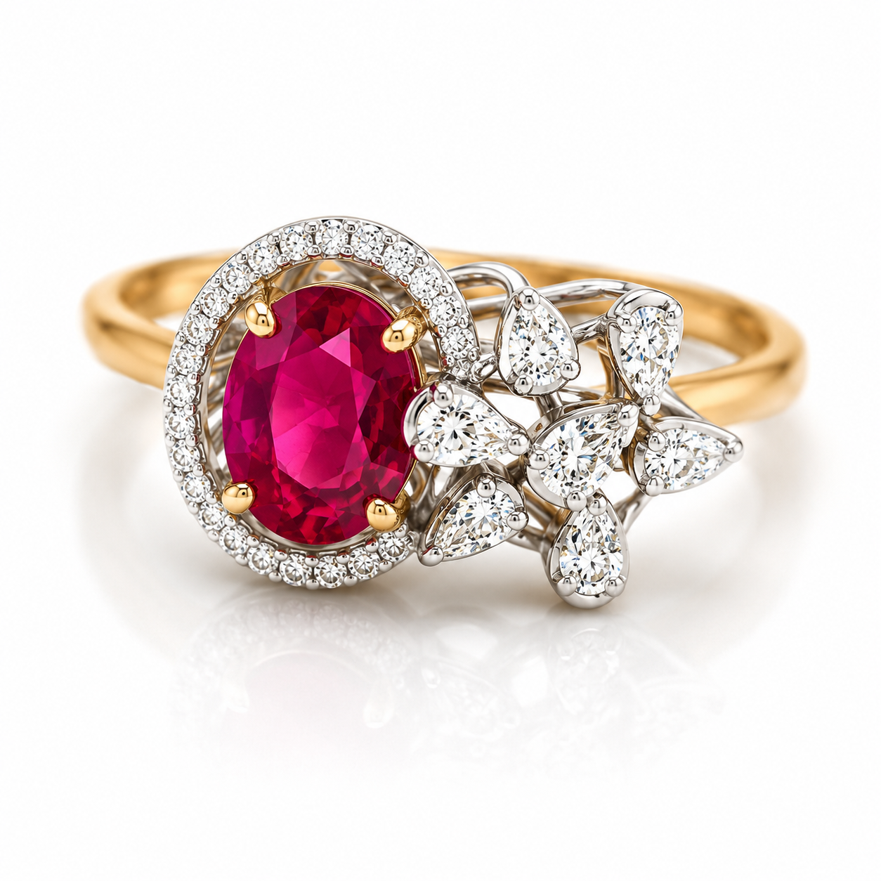 Ruby Bloom Diamond Ring