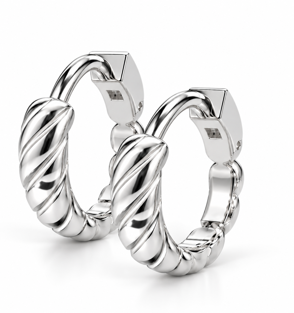 Twist hoop earrings