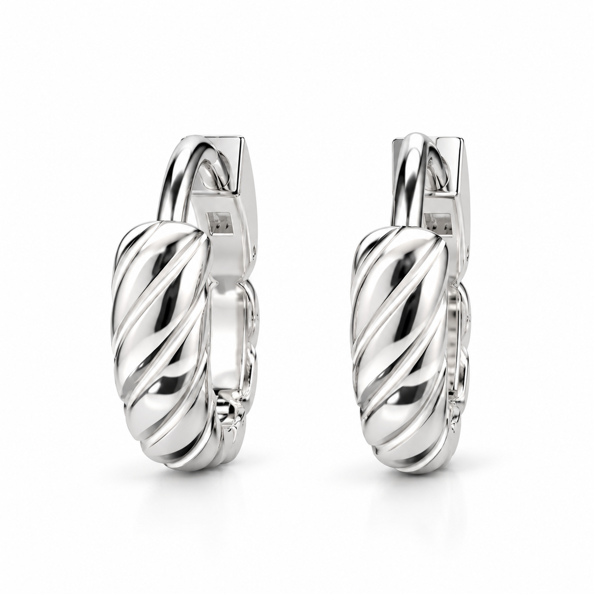 Twist hoop earrings