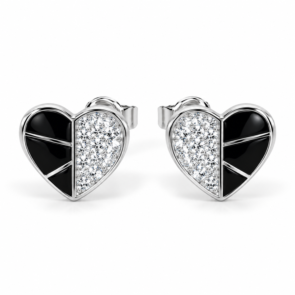 Midnight heart studs