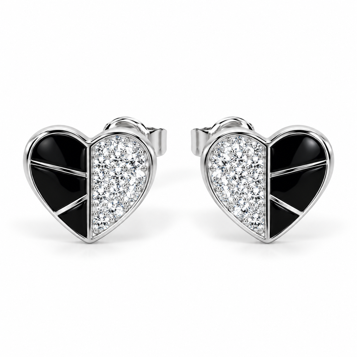 Midnight heart studs