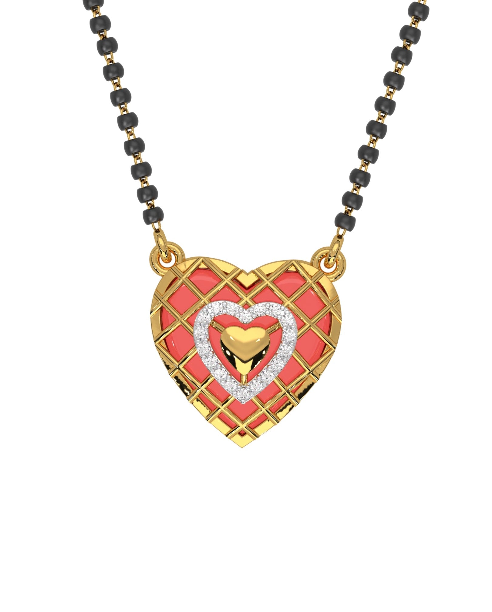 Magic Pink Heart Mangalsutra