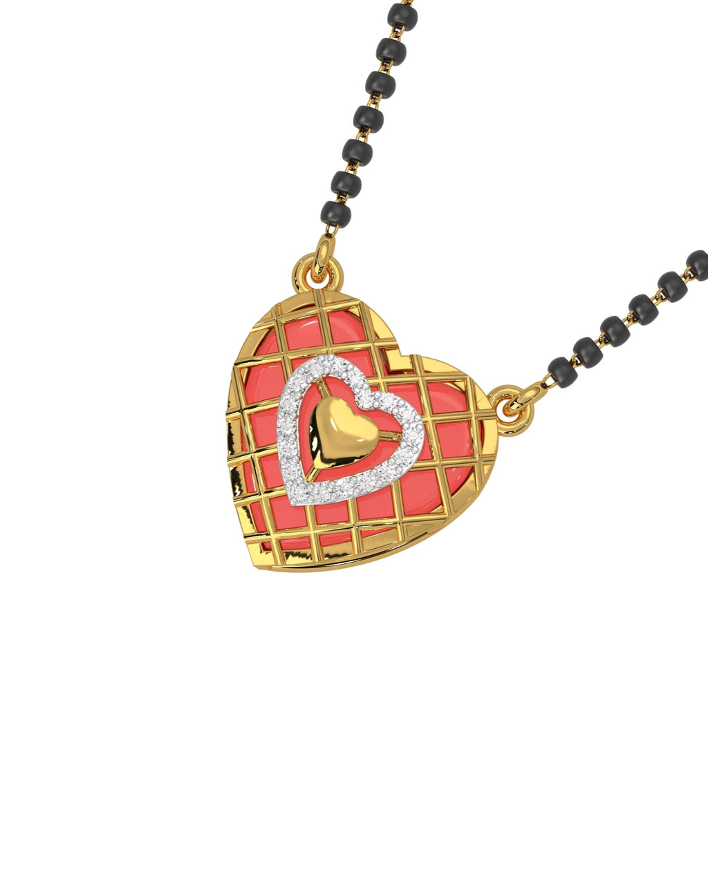 Magic Pink Heart Mangalsutra