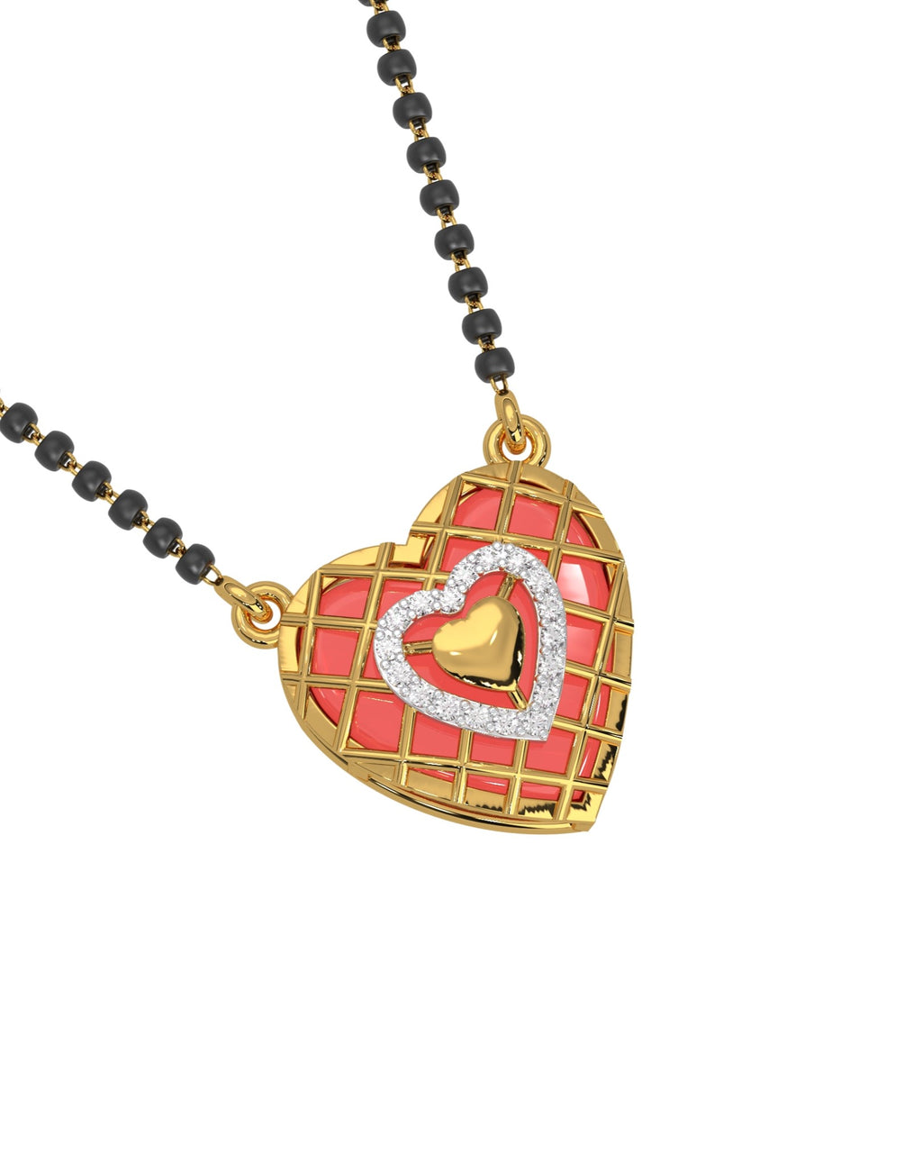 Magic Pink Heart Mangalsutra