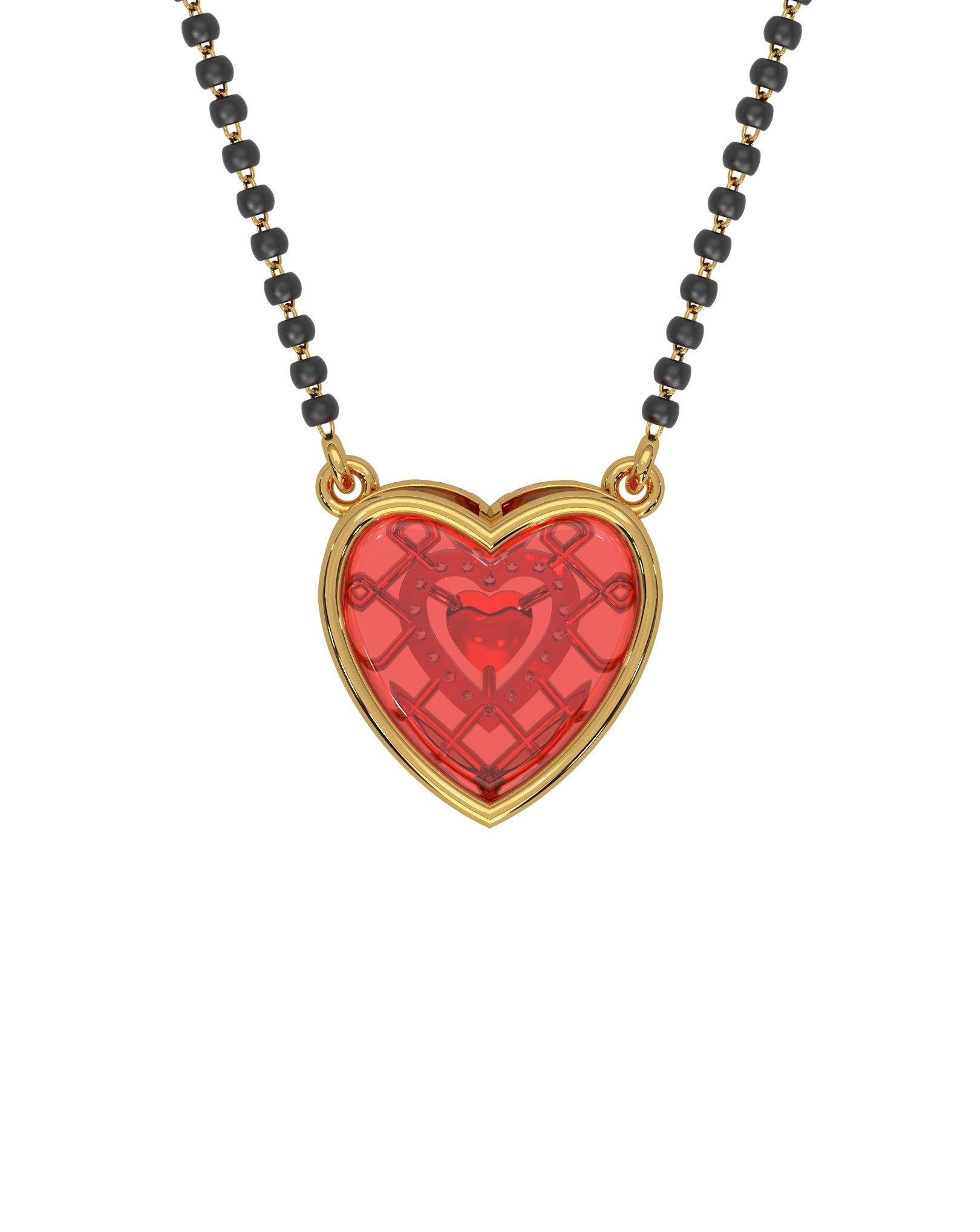 Magic Pink Heart Mangalsutra