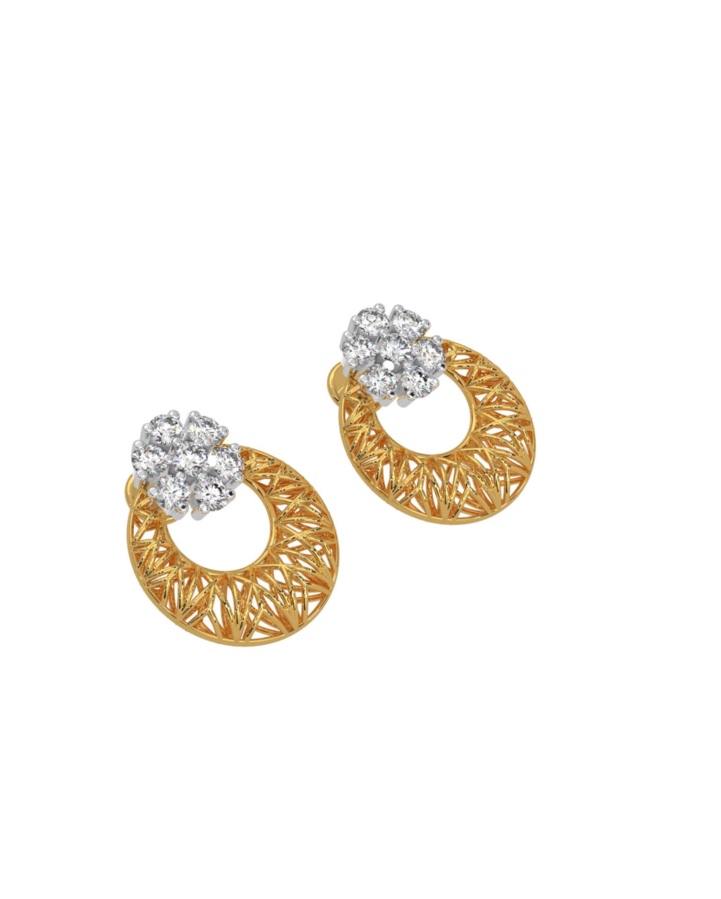 Magic Golden Bucket With A Diamond Daisy Earrings