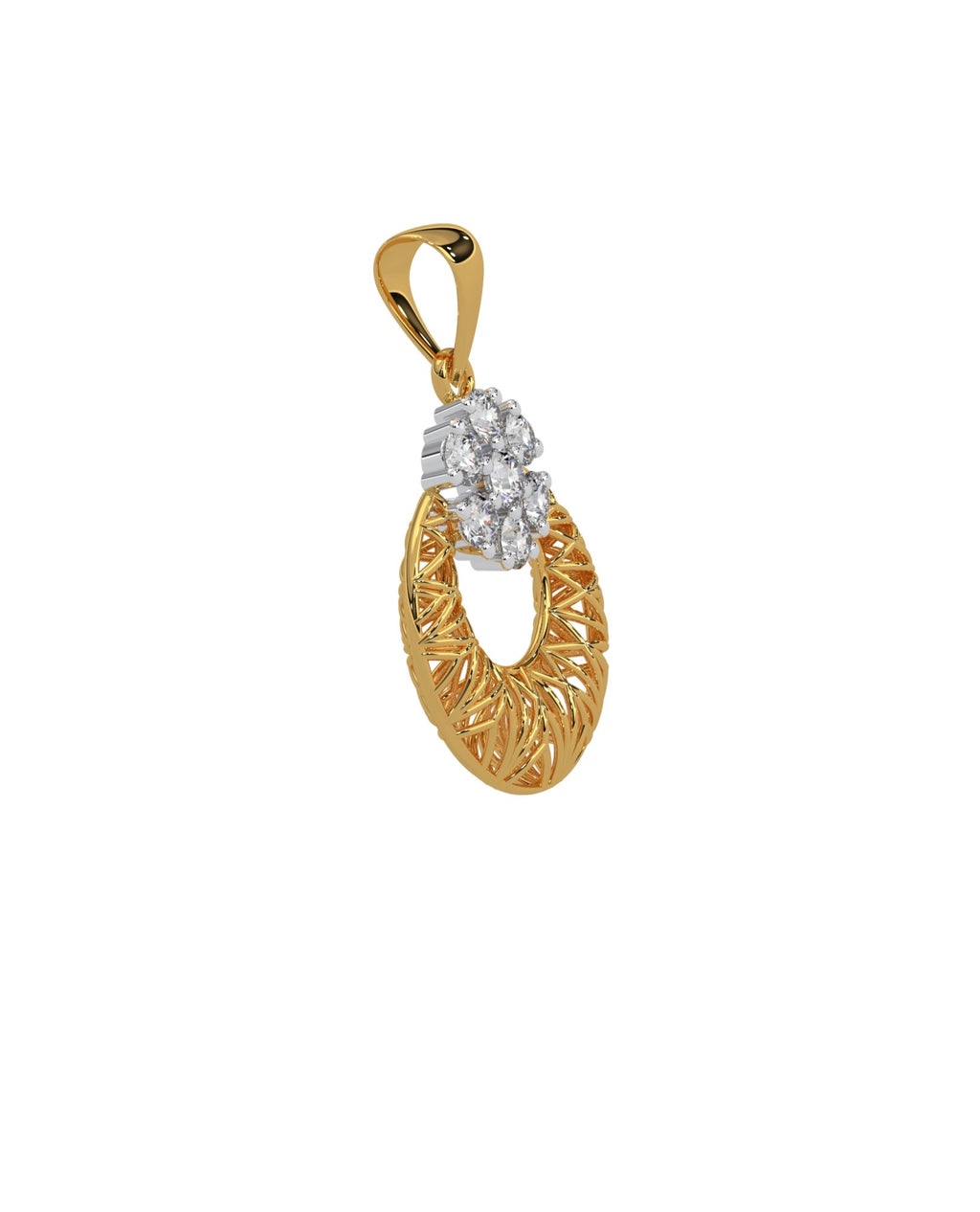 Magic Golden Bucket With A Diamond Daisy Pendant